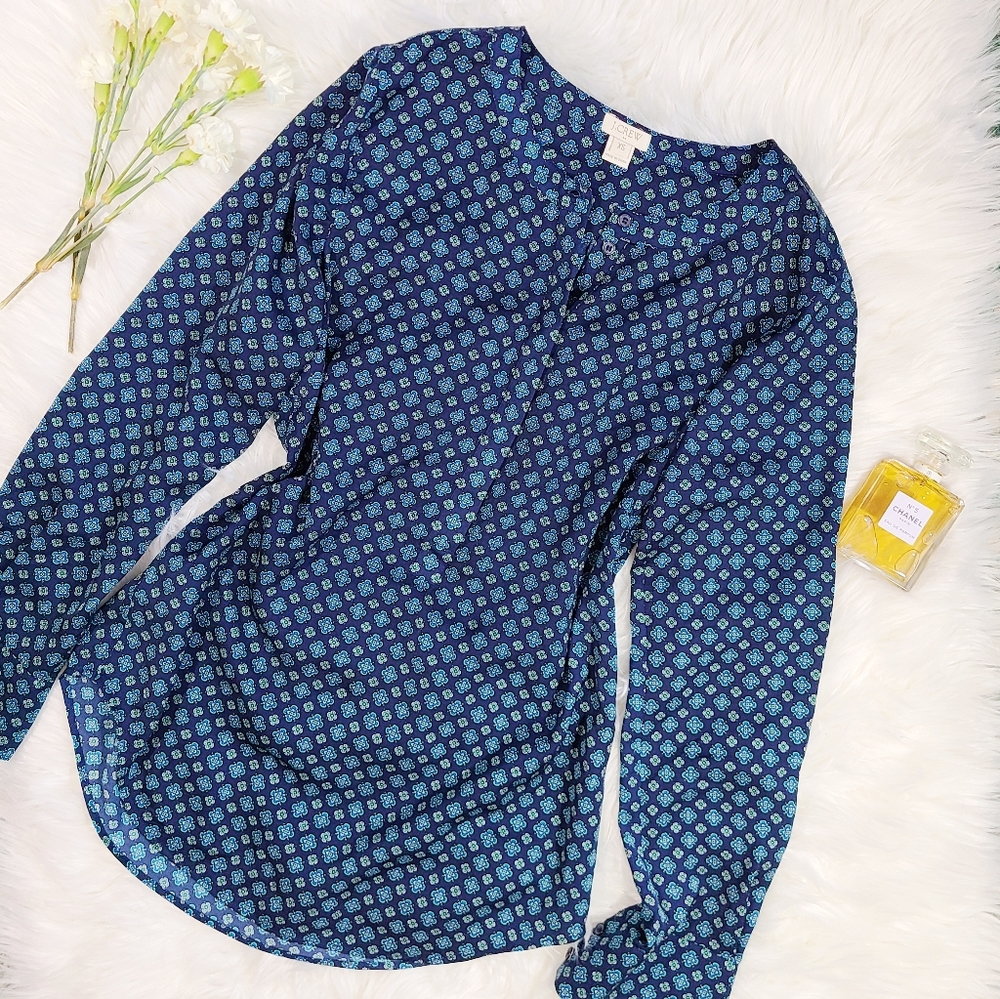 J.Crew Blue Long Sleeve Blouse